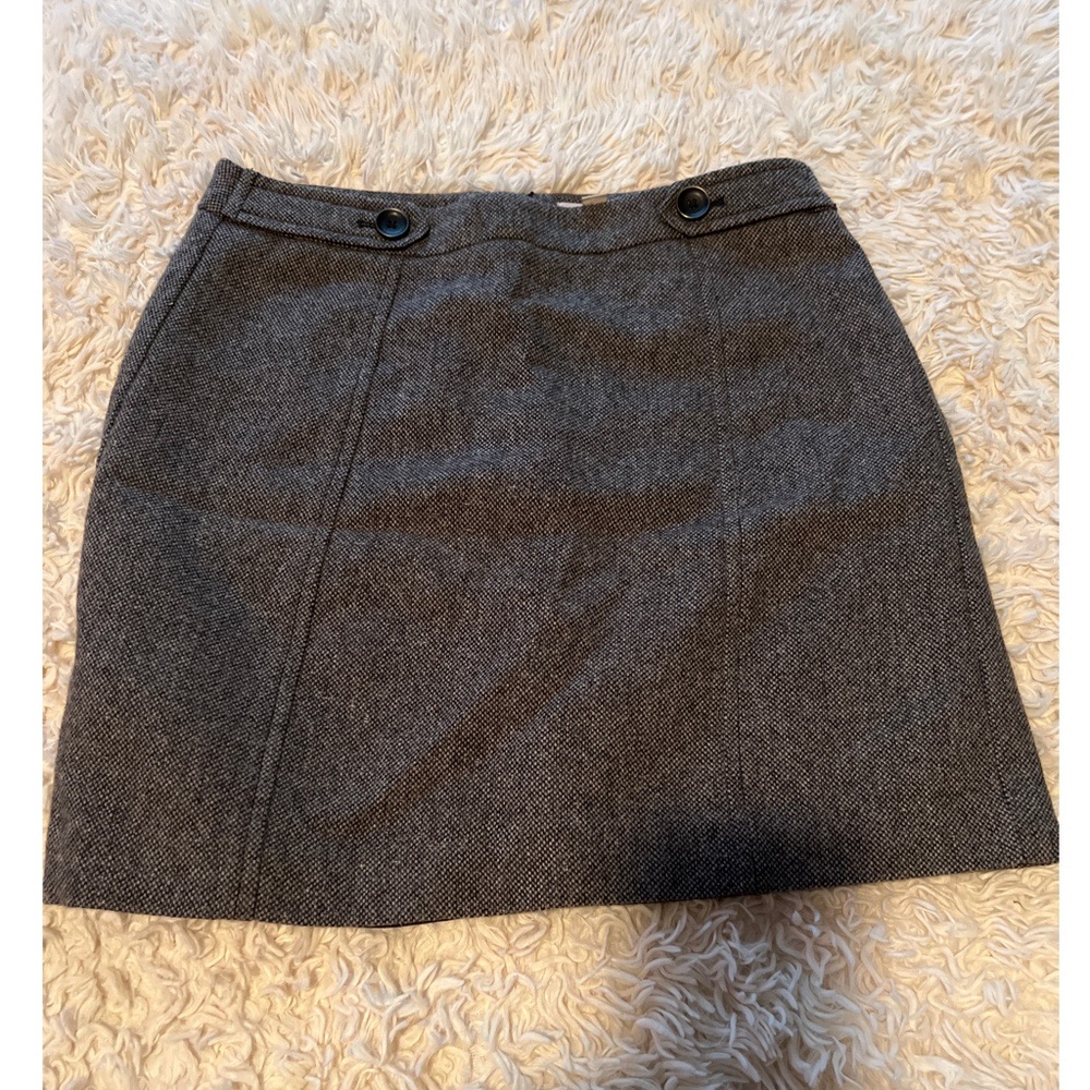 LOFT Charcoal Tweed Mini Skirt